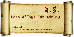 Mozolányi Zétény névjegykártya